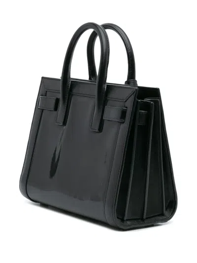 Pre-owned Saint Laurent 2014 Nano Patent Sac De Jour Satchel In Black