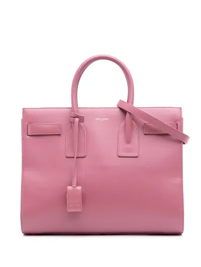 Pre-owned Saint Laurent 2014 Small Leather Sac De Jour Satchel In Pink