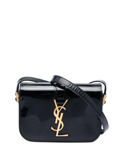 Pre-owned Saint Laurent 2014 Small Patent Monogram Universite Bag Crossbody Bag In Black