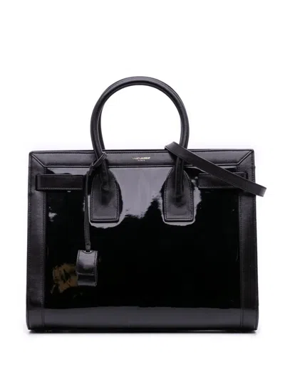 Pre-owned Saint Laurent 2014 Small Patent Sac De Jour Satchel In Black