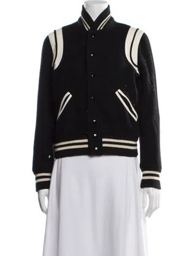Pre-owned Saint Laurent 2014 Teddy Bomber Jacket In Black