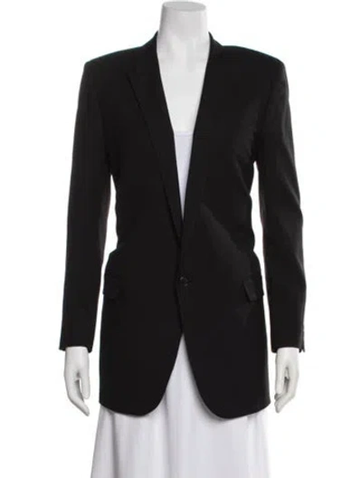 Pre-owned Saint Laurent 2014 Virgin Wool Blazer In Black