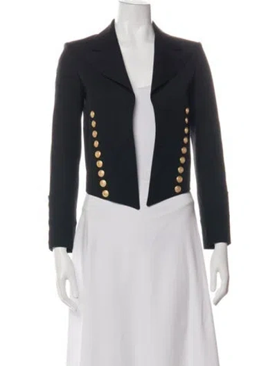 Pre-owned Saint Laurent 2014 Virgin Wool Blazer In Black
