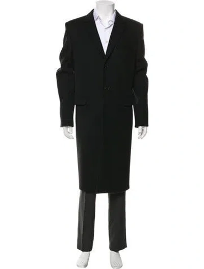 Pre-owned Saint Laurent 2014 Wool Overcoat In Black