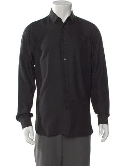 Pre-owned Saint Laurent 2014-2015 Silk Dress Shirt In Black