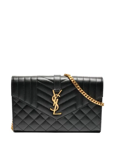 Pre-owned Saint Laurent 2015-2025 Envelope Shoulder Bag In Black