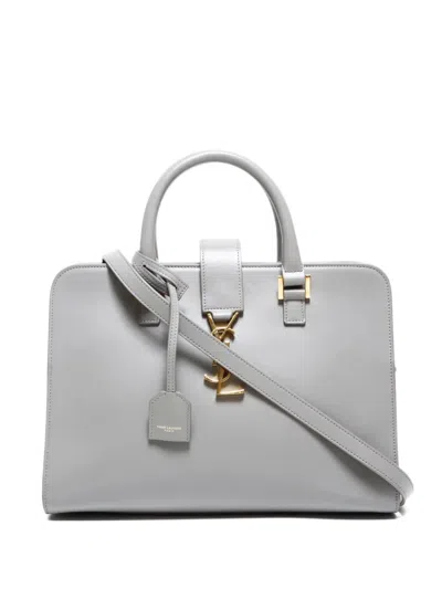 Pre-owned Saint Laurent 2015-2025s Baby Cabas Handbag In Gray