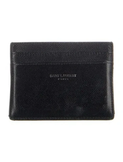 Pre-owned Saint Laurent 2015 Card Case Wallet In Black