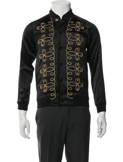 Pre-owned Saint Laurent 2015 Graphic Print Bomber Jacket In Black