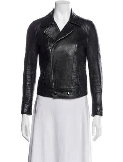 Pre-owned Saint Laurent 2015 Leather Biker Jacket In Black