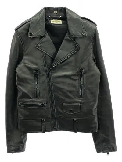 Pre-owned Saint Laurent 2015 Leather Jacket In Black