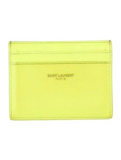 Pre-owned Saint Laurent 2015 Leather Wallet In Yellow