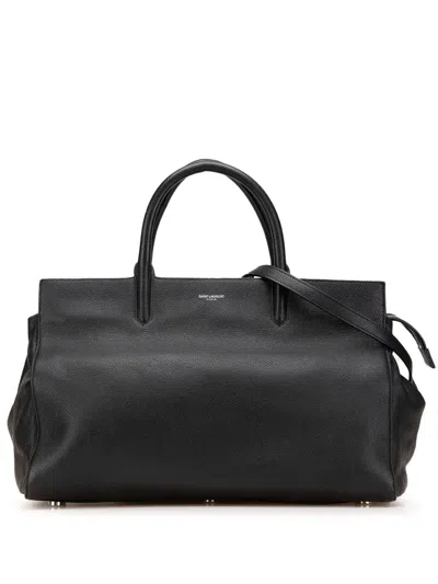 Pre-owned Saint Laurent 2015 Medium Grained Calfskin Cabas Rive Gauche Satchel