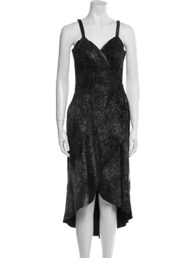 Pre-owned Saint Laurent 2015 Midi Length Dress In Black