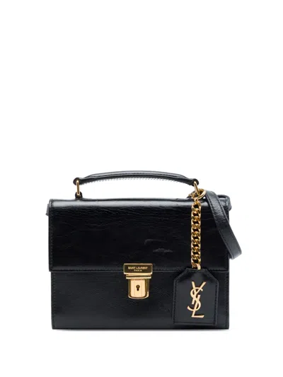 Pre-owned Saint Laurent 2015 Mini Aged Calfskin High School Satchel In Black