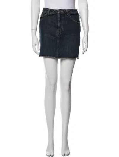 Pre-owned Saint Laurent 2015 Mini Skirt W/ Tags In Blue