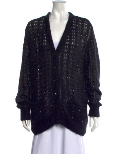 Pre-owned Saint Laurent 2015 Mohair Sweater In Black