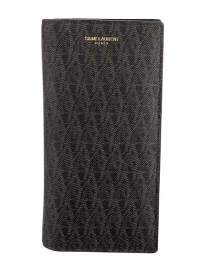 Pre-owned Saint Laurent 2015 Printed Wallet In Black