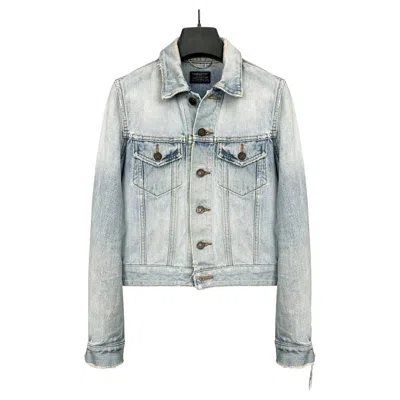 Pre-owned Saint Laurent 2015  Paris × Hedi Slimane Distressed Blue Denim Jacket