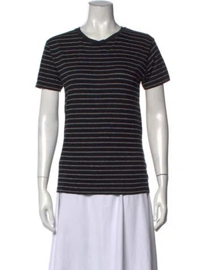 Pre-owned Saint Laurent 2015 Striped T-shirt In Black