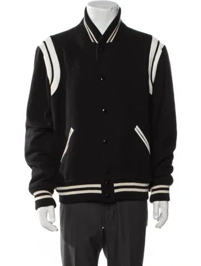 Pre-owned Saint Laurent 2015 Teddy Bomber Jacket In Black