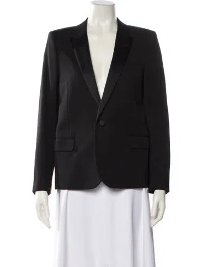 Pre-owned Saint Laurent 2015 Virgin Wool Blazer In Black