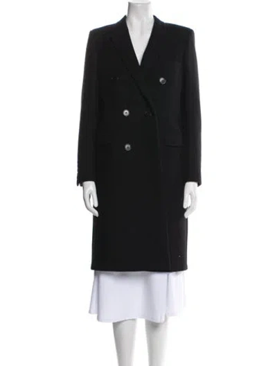 Pre-owned Saint Laurent 2015 Wool Peacoat In Black