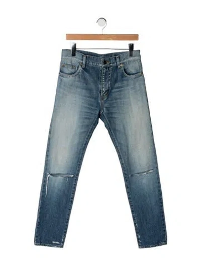 Pre-owned Saint Laurent 2015-2016 Slim Fit Jeans In Blue