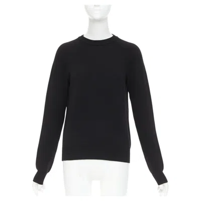 Pre-owned Saint Laurent 2016 100% Wool Classic Crew Neck Raglan Sleeve Pullover Sweater S In Black