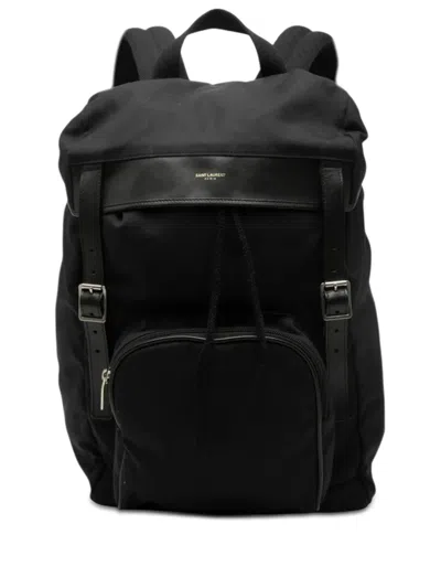 Pre-owned Saint Laurent 2016 Canvas Utilitarian Hunting Backpack In Black
