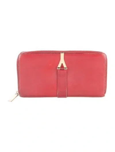 Pre-owned Saint Laurent 2016 Leather Wallet In Red