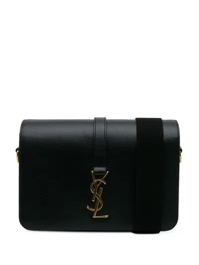 Pre-owned Saint Laurent 2016 Medium Leather Monogram Universite Bag Crossbody Bag In Black