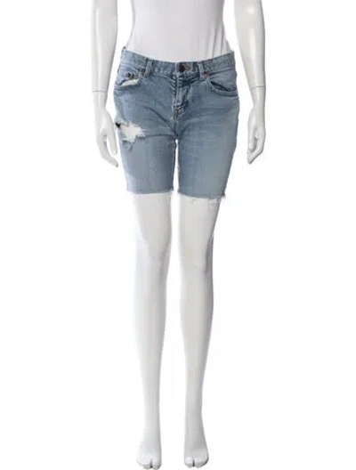Pre-owned Saint Laurent 2016 Mini Shorts In Blue