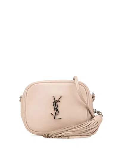 Pre-owned Saint Laurent 2016 Nappa Monogram Blogger Bag Crossbody Bag In Brown