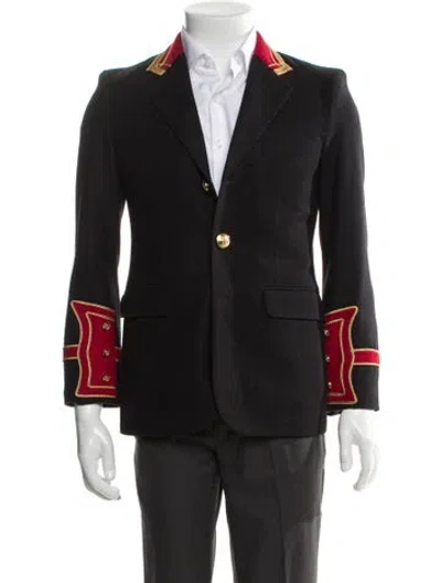 Pre-owned Saint Laurent 2016 'palladium' Colorblock Pattern Military Jacket In Gray