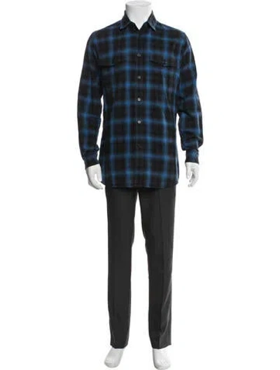 Pre-owned Saint Laurent 2016 Plaid Shirt In Blue
