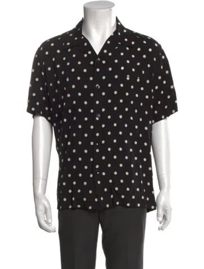 Pre-owned Saint Laurent 2016 Polka Dot Print Shirt In Black