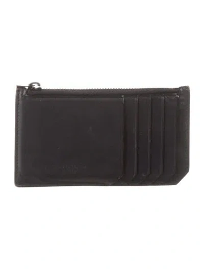 Pre-owned Saint Laurent 2016 Signature Logo Card Holder In Black
