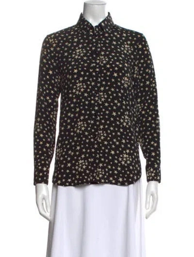 Pre-owned Saint Laurent 2016 Silk Blouse In Black