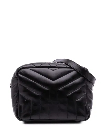 Pre-owned Saint Laurent 2016 Small Calfskin Loulou Bowling Bag Crossbody Bag In Black