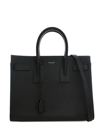 Pre-owned Saint Laurent 2016 Small Grained Calfskin Sac De Jour Satchel In Gray