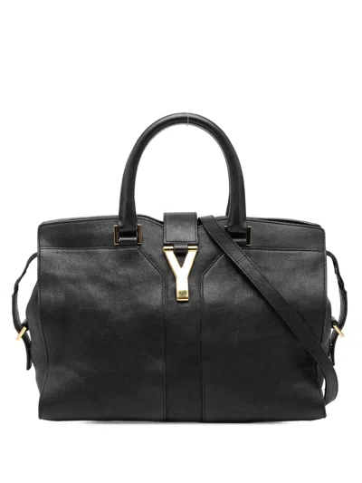 Pre-owned Saint Laurent 2016 Small Sheepskin Cabas Chyc Satchel In Black