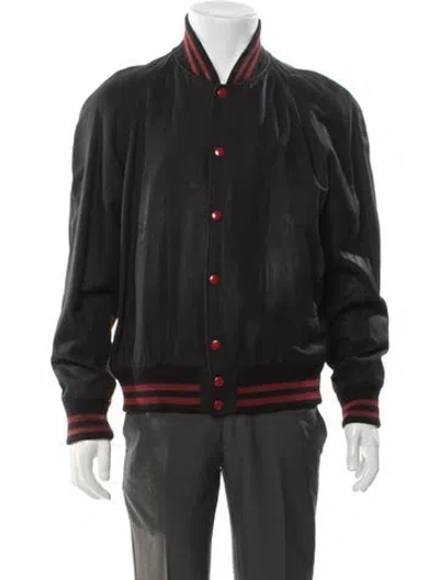 Pre-owned Saint Laurent 2016 Striped Bomber Jacket In Multi