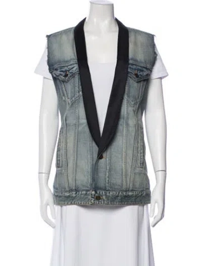Pre-owned Saint Laurent 2016 'surf Sound' Denim Jacket In Blue