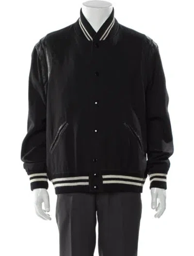 Pre-owned Saint Laurent 2016 Teddy Bomber Jacket In Gray