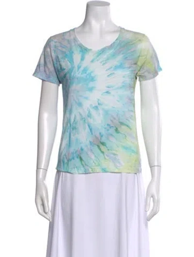 Pre-owned Saint Laurent 2016 Tie-dye Print T-shirt In Blue