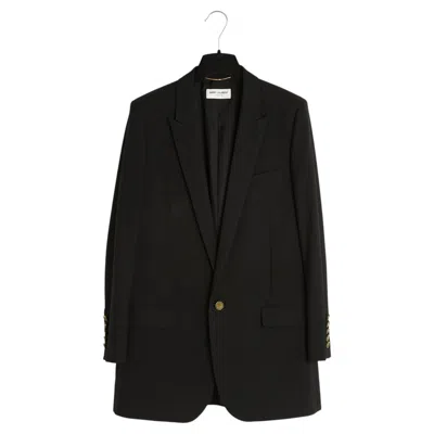 Pre-owned Saint Laurent 2016 Veste Blazer Fr40 Slimane Wool Single Button Jacket Uk12 Us10 In Black
