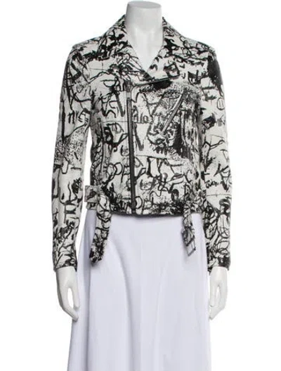 Pre-owned Saint Laurent 2016 X Alexander Muret Biker Jacket In White