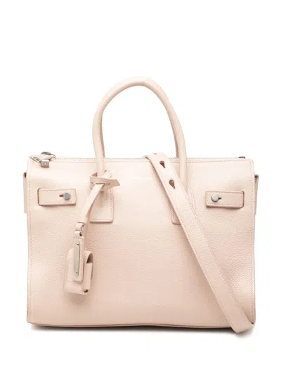 Pre-owned Saint Laurent 2017 Baby Grained Calfskin Sac De Jour Satchel In Pink