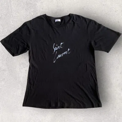 Pre-owned Saint Laurent 2017 Black Script Logo Oversize T Shirt